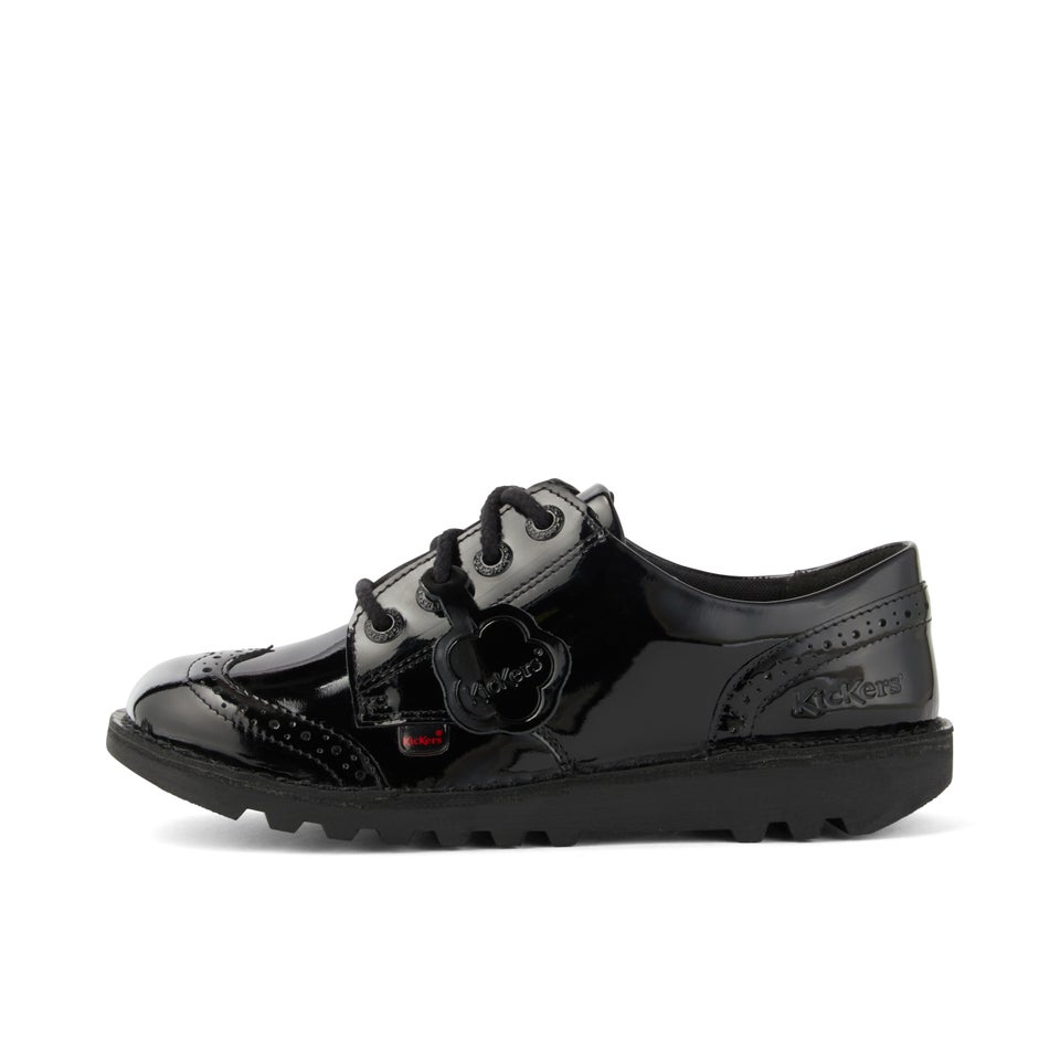 Junior Girls Kick Lo Brogue Patent Leather Black