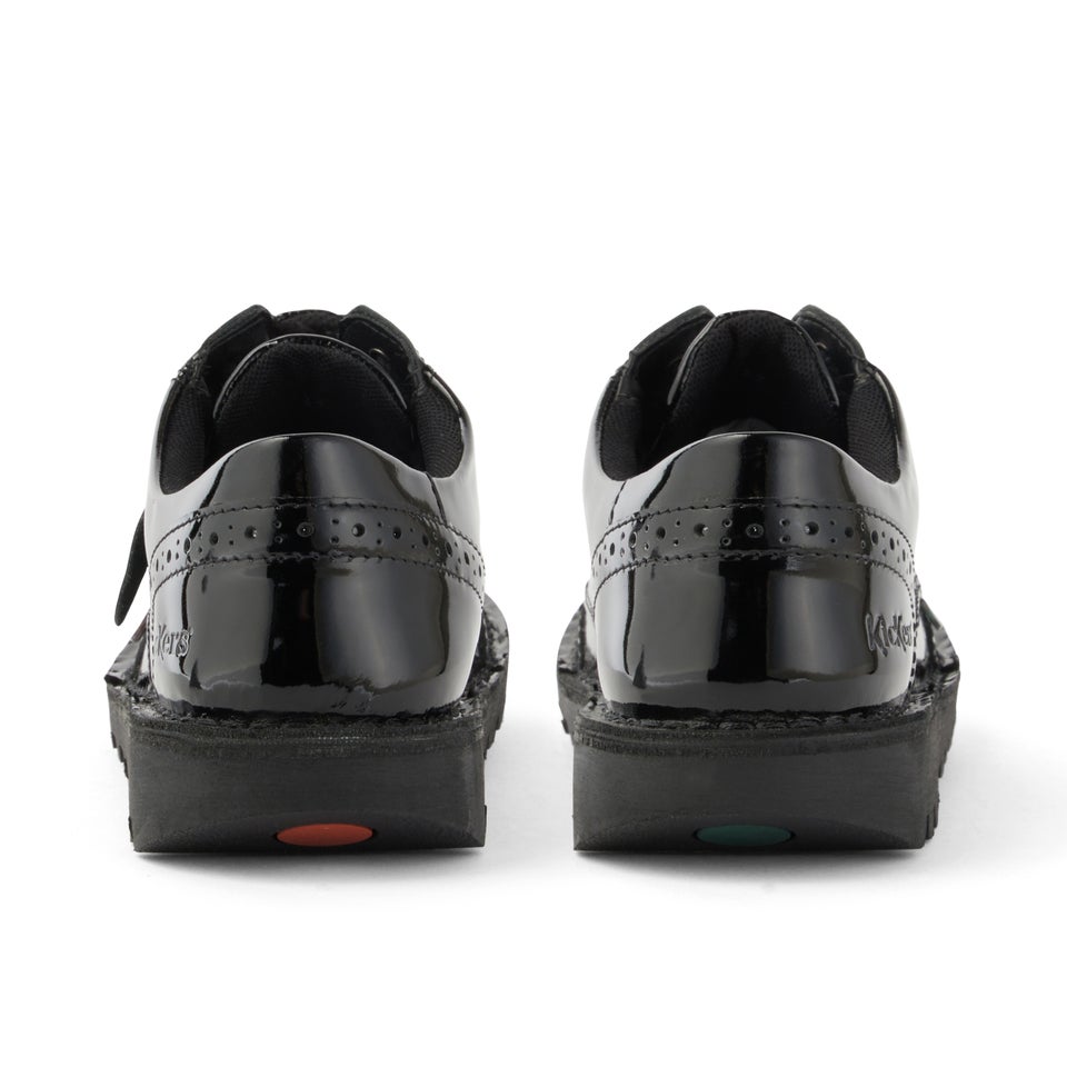 Junior Girls Kick Lo Brogue Patent Leather Black
