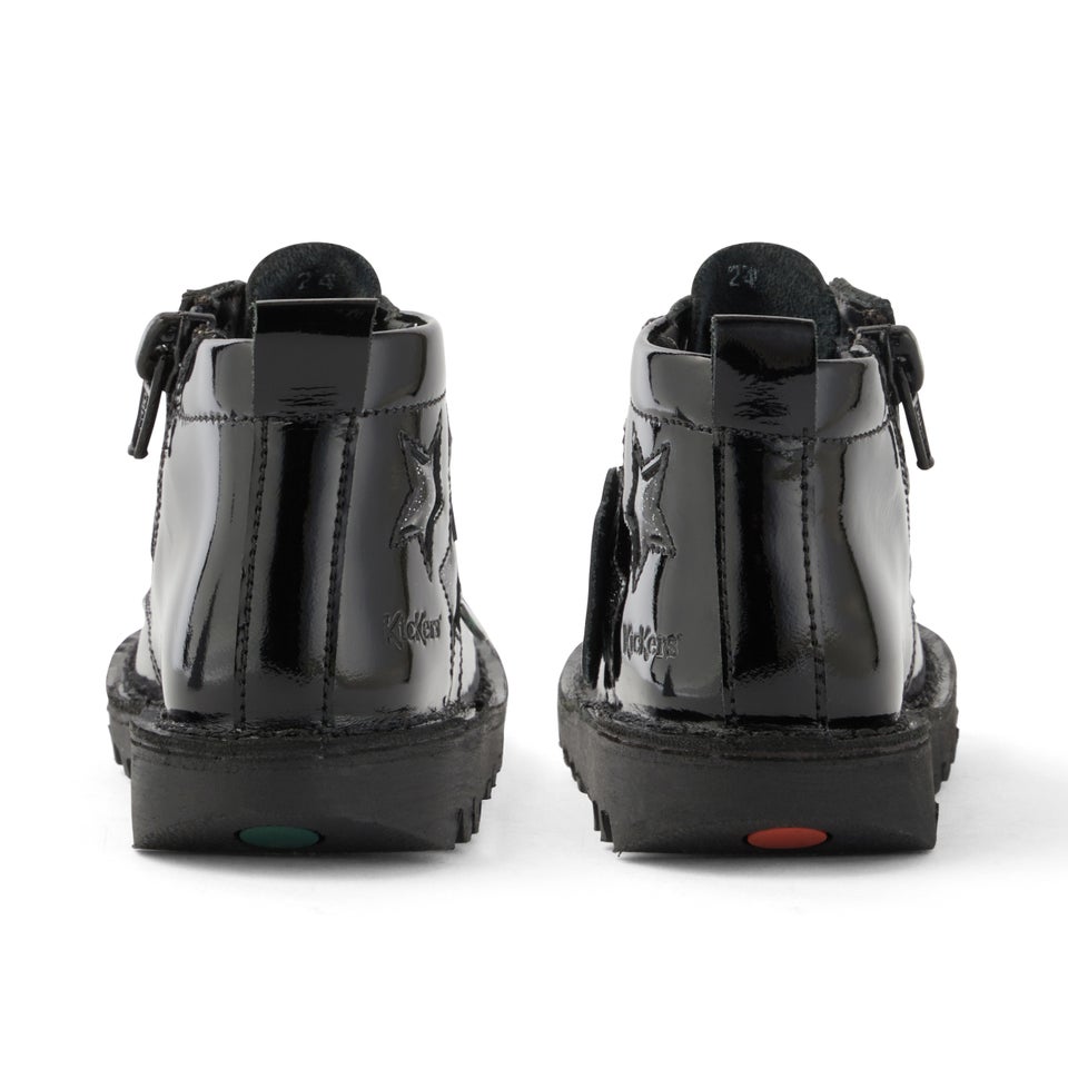 Infant Girls Kick Hi Star Patent Leather Black
