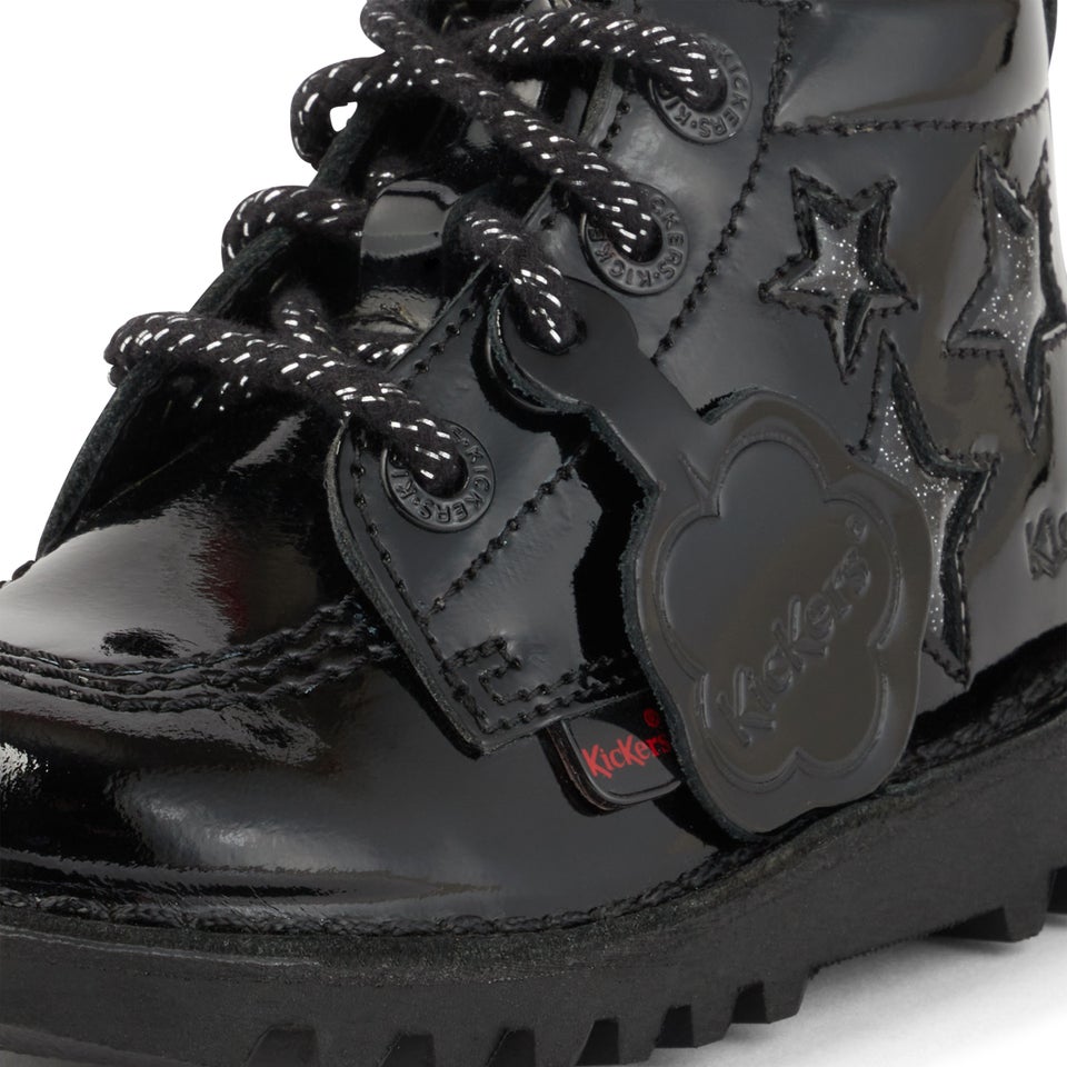 Infant Girls Kick Hi Star Patent Leather Black