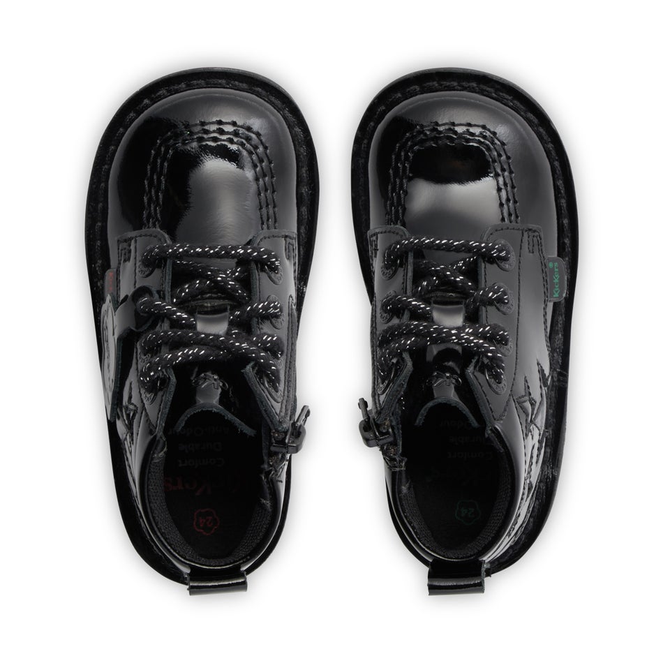 Infant Girls Kick Hi Star Patent Leather Black