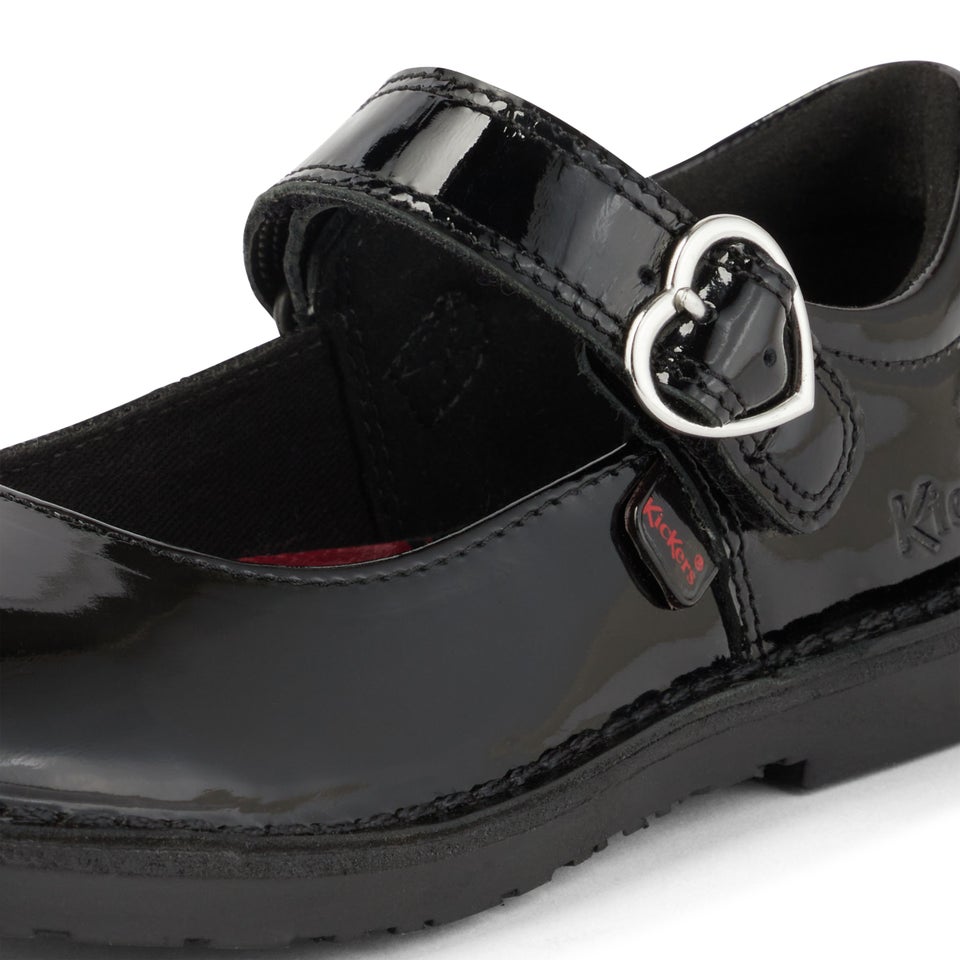 Junior Girls Adlar Heart Mj Patent Leather Black