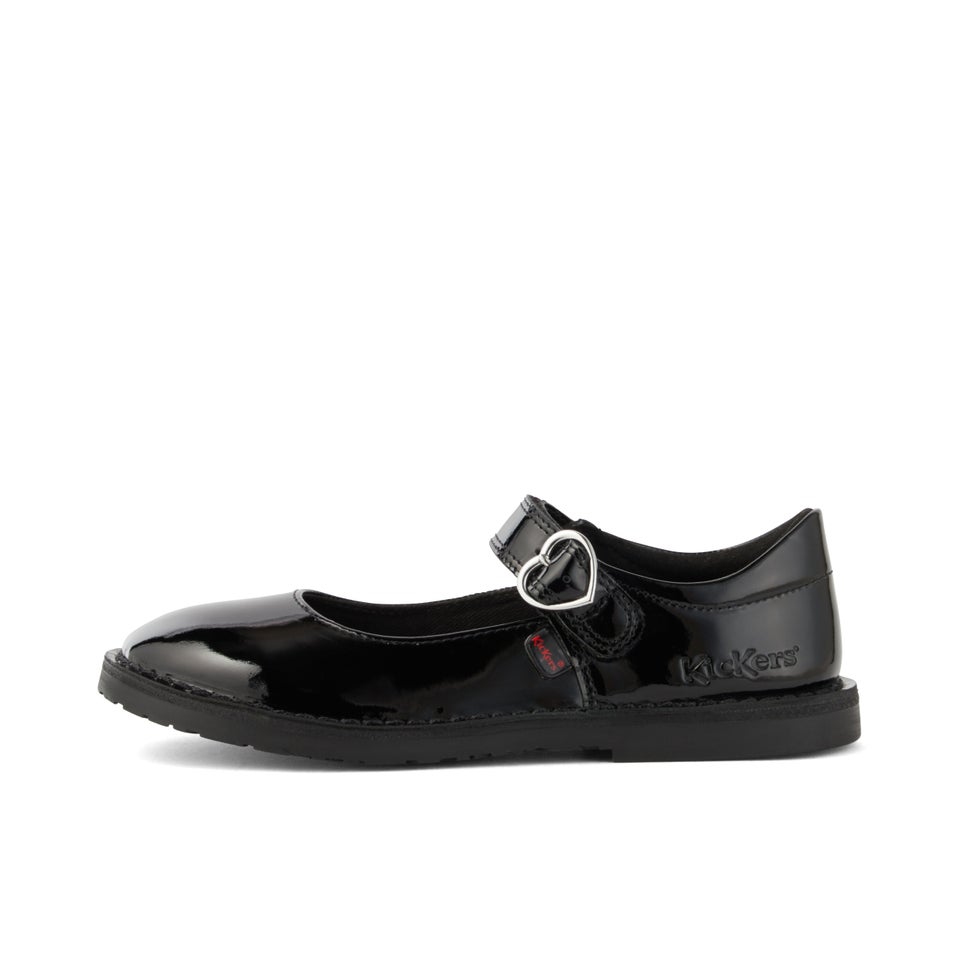 Junior Girls Adlar Heart Mj Patent Leather Black