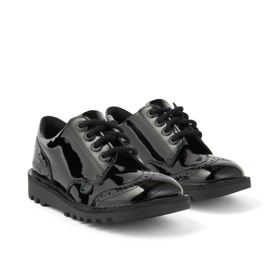 Youth Womens Kick Lo Brogue Patent Leather Black