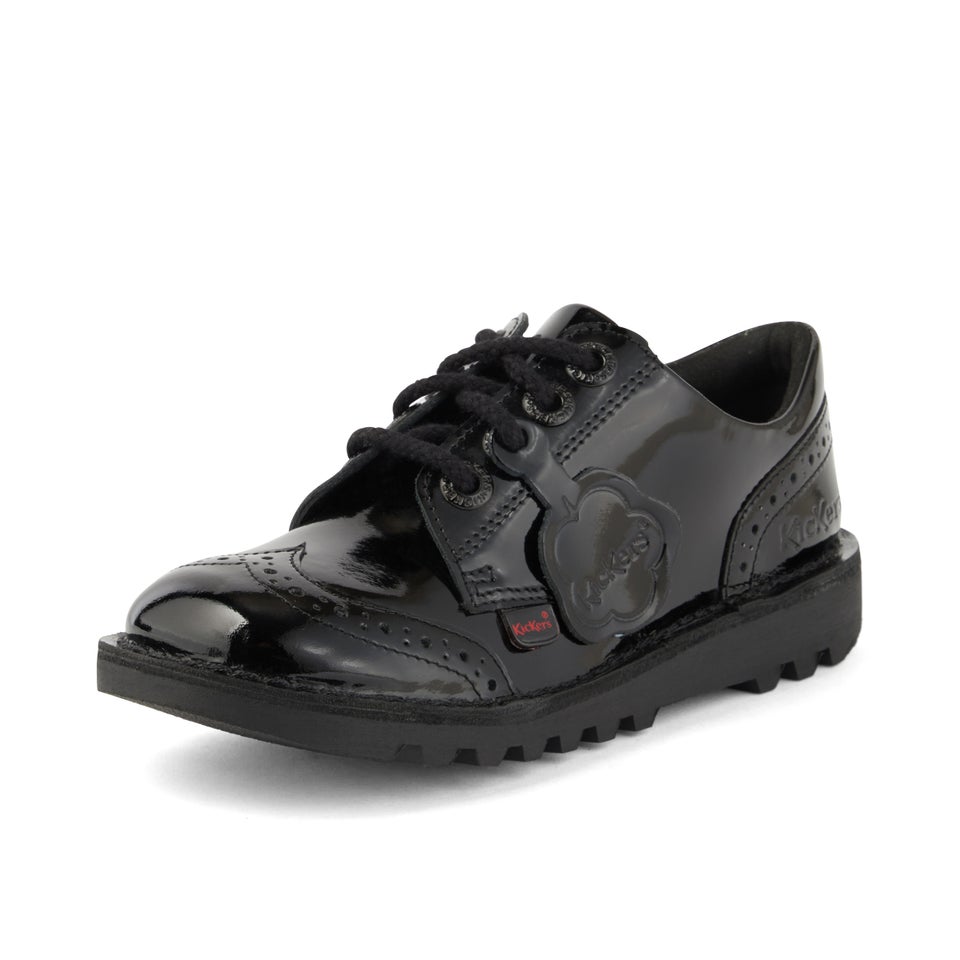Youth Womens Kick Lo Brogue Patent Leather Black