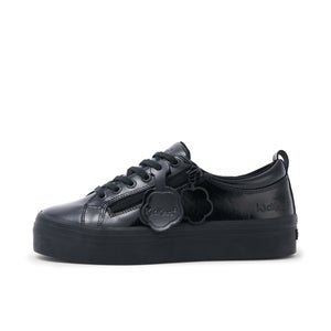 Youth Womens Tovni Stack Fleur Leather Black - 3