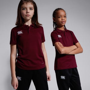 JUNIOR UNISEX CLUB DRY POLO SHIRT MAROON - AGE 14