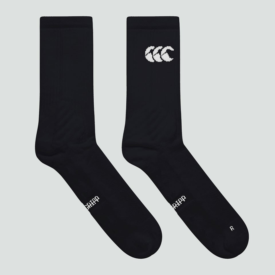 Mens Mid Calf Grip Socks Black