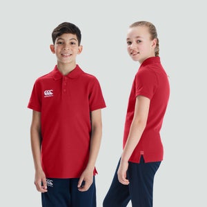 CANTERBURY WAIMAK POLO SHIRT KIDS FLAG RED - 4