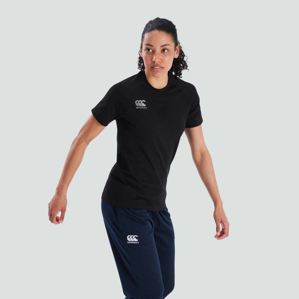 CANTERBURY SEAMLESS TEE V2 AF BLK/GRY