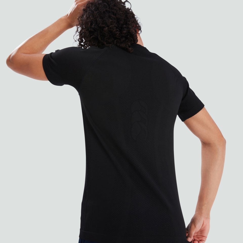 CANTERBURY SEAMLESS TEE V2 AF BLK/GRY