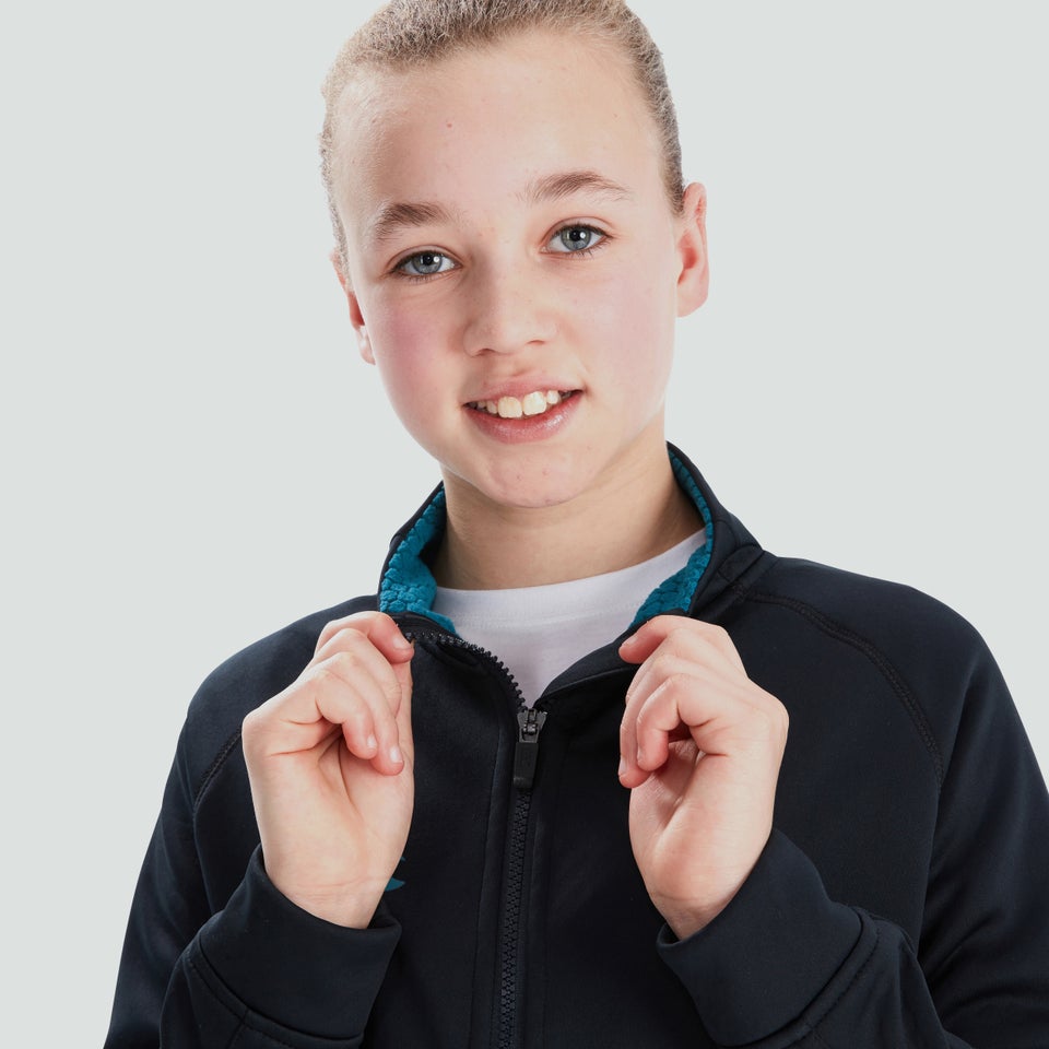 Junior Unisex Half Zip Thermoreg Fleece Black