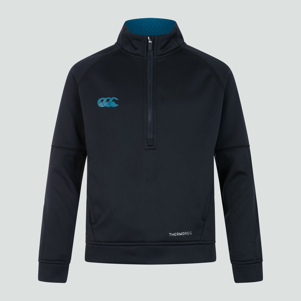 Junior Unisex Half Zip Thermoreg Fleece Black