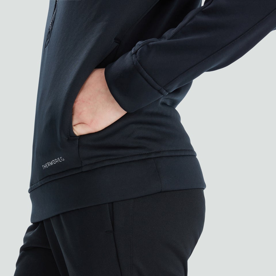 Junior Unisex Half Zip Thermoreg Fleece Black