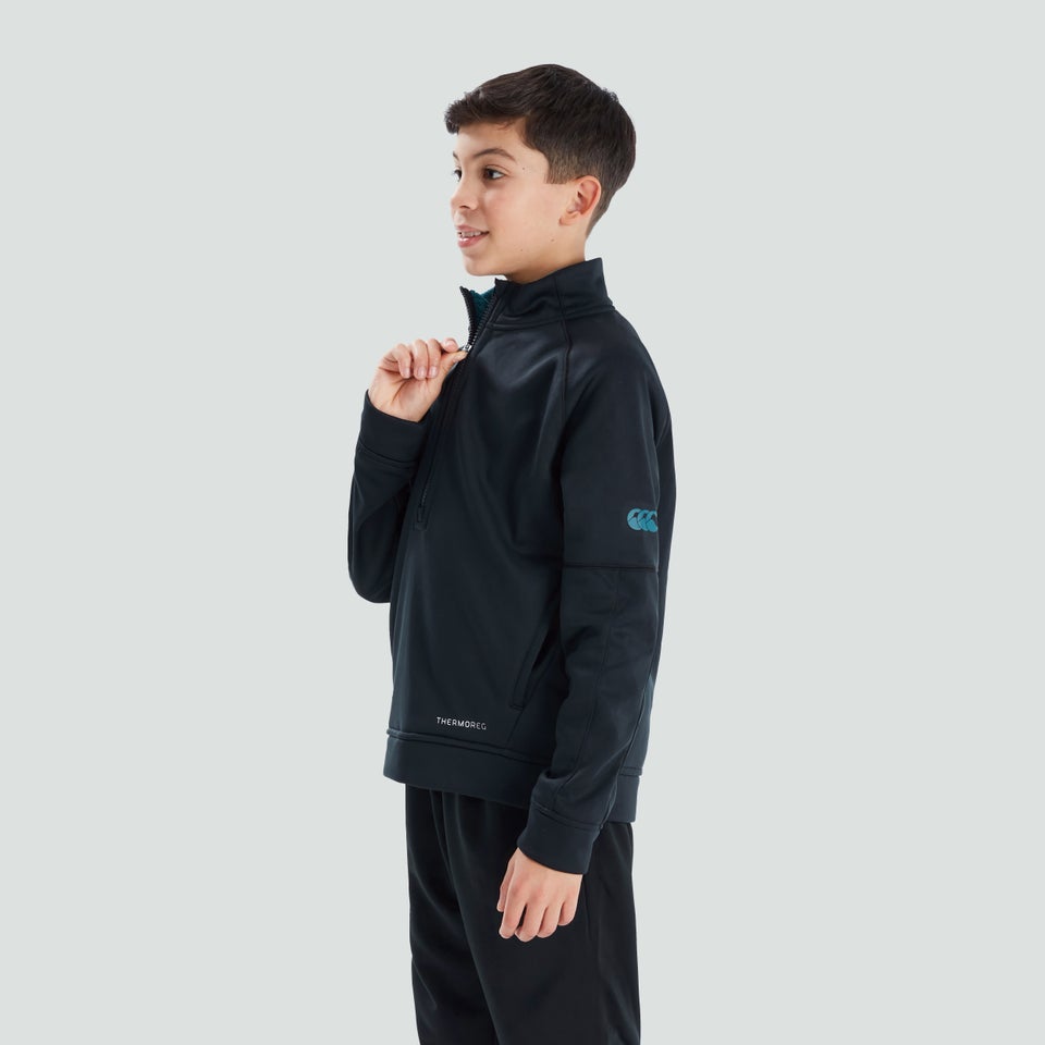 Junior Unisex Half Zip Thermoreg Fleece Black