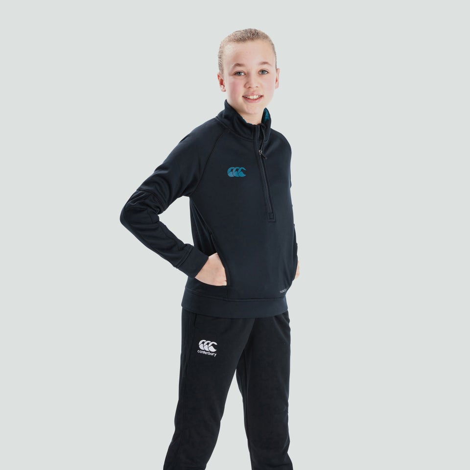 Junior Unisex Half Zip Thermoreg Fleece Black