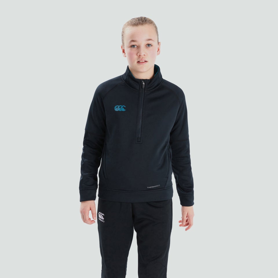Junior Unisex Half Zip Thermoreg Fleece Black