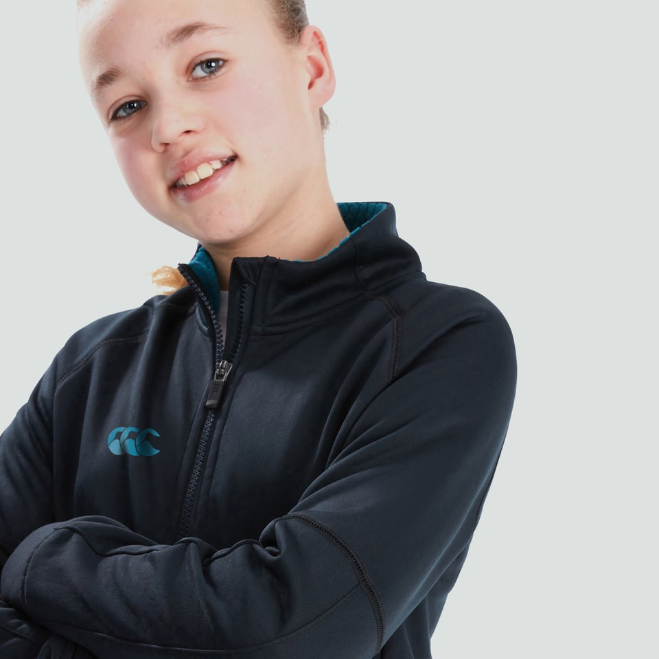 Junior Unisex Half Zip Thermoreg Fleece Black