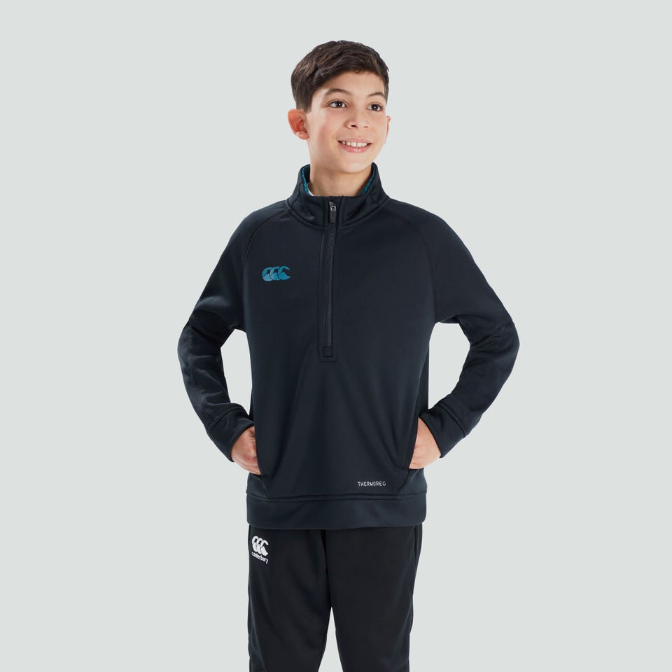 Junior Unisex Half Zip Thermoreg Fleece Black