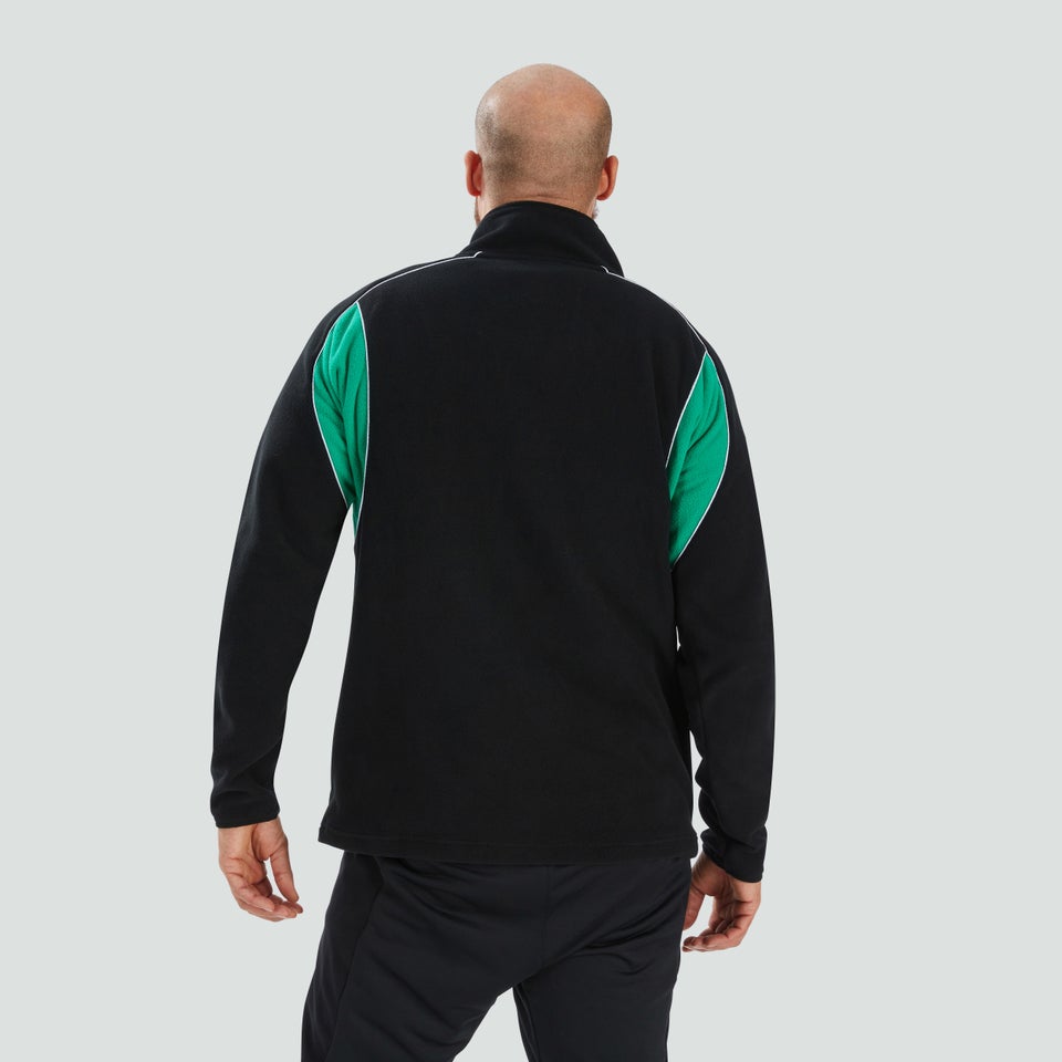Mens Ireland Classic 1/4 Zip Fleece Black/Green