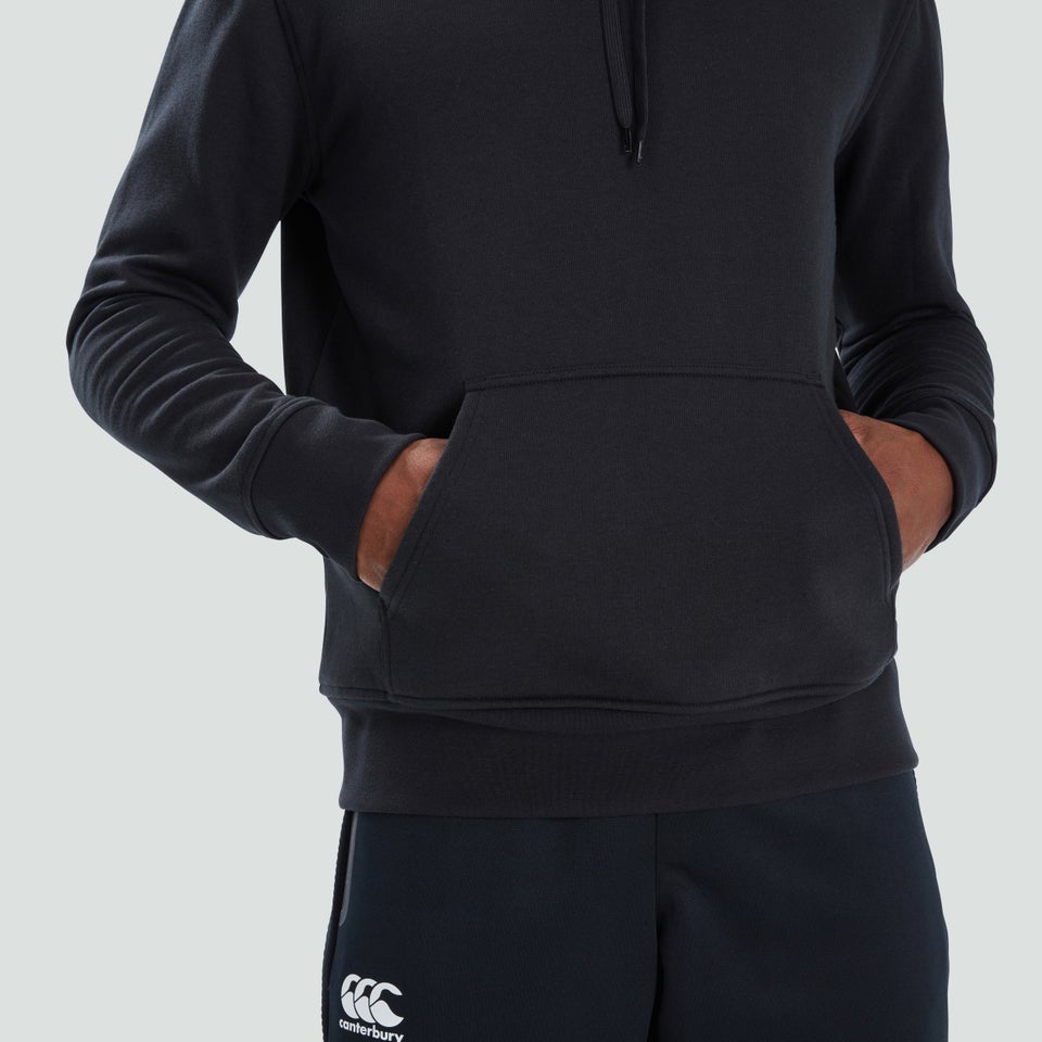 Mens Fleece Hoody Black/Grey
