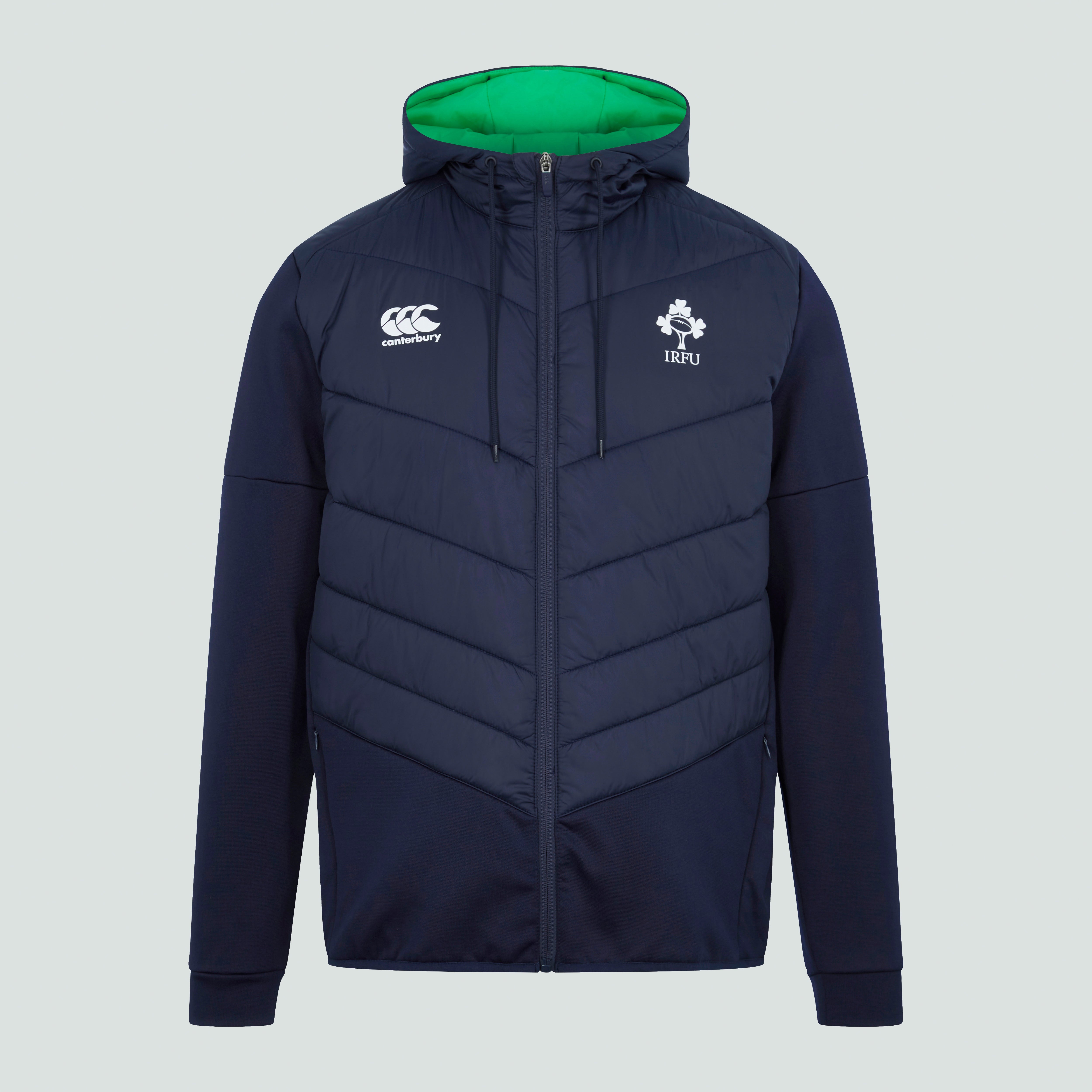 Mens Ireland Hybrid Padded Jacket Blue | Canterbury