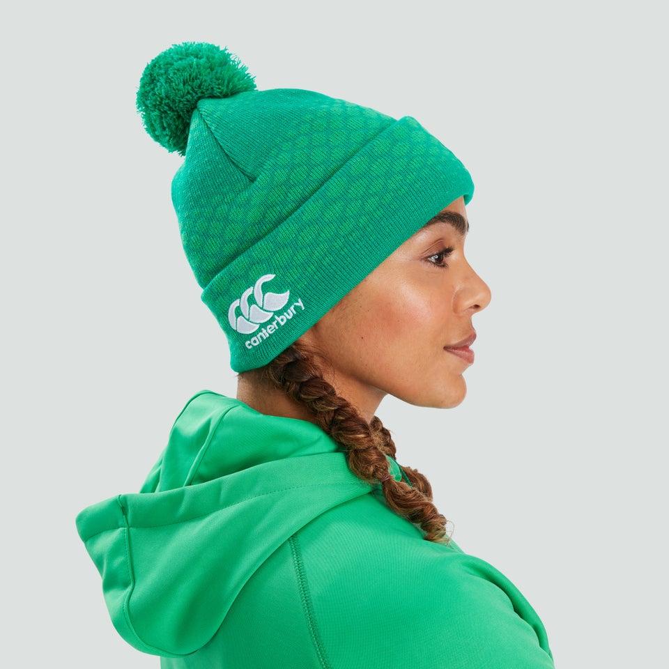 Unisex Ireland Bobble Hat Green