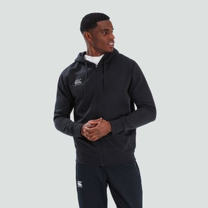 MENS FULL ZIP HOODY BLACK/GREY - 3XL