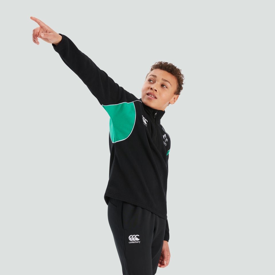 Junior Unisex Ireland Classic 1/4 Zip Fleece Black/Green