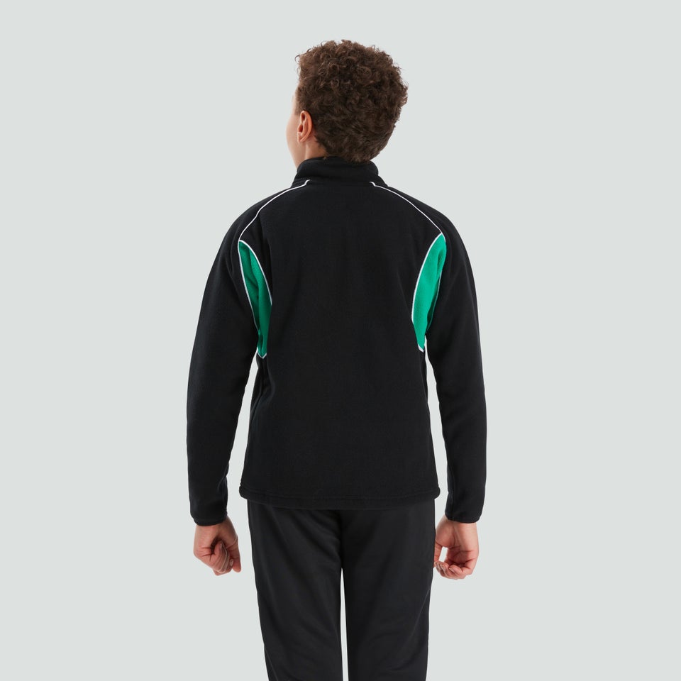 Junior Unisex Ireland Classic 1/4 Zip Fleece Black/Green