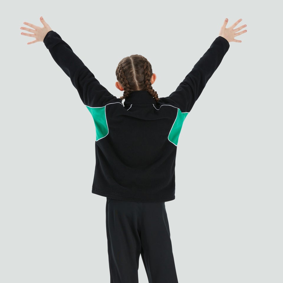 Junior Unisex Ireland Classic 1/4 Zip Fleece Black/Green