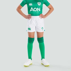 JUNIOR UNISEX IRELAND HOME MATCH SHORTS WHITE - AGE 12