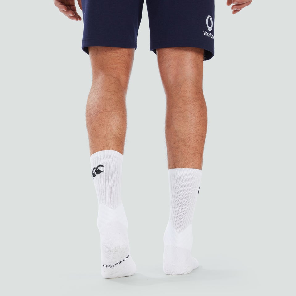 Mens Mid Calf Grip Sock White