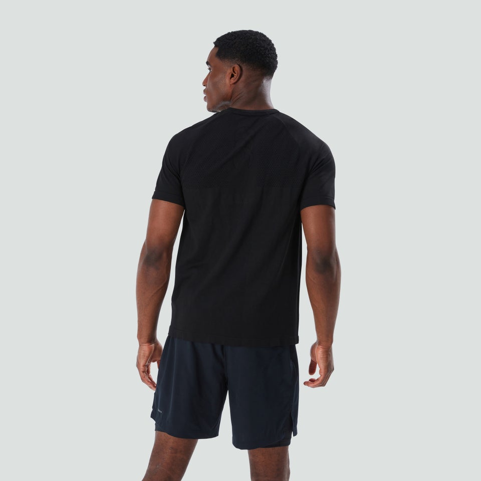 Mens Seamless Tee Black/Grey
