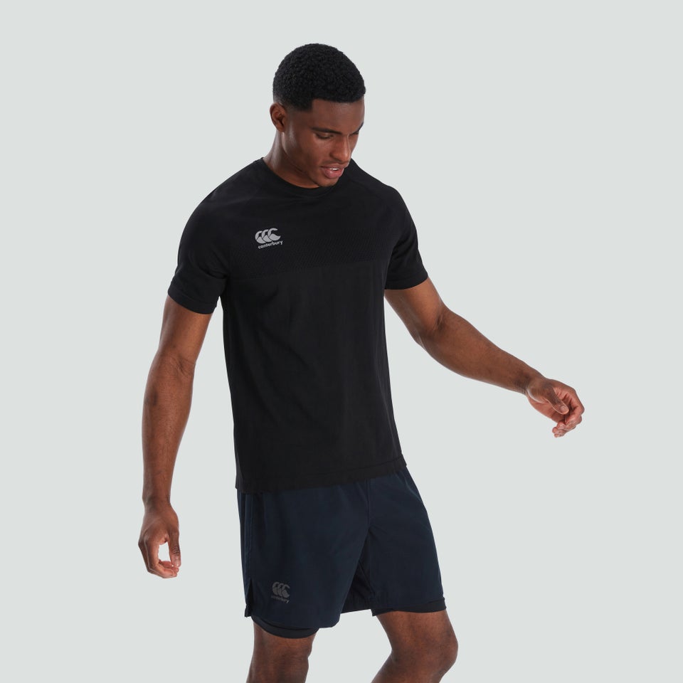CANTERBURY SEAMLESS TEE V2 AM BLK/GRY