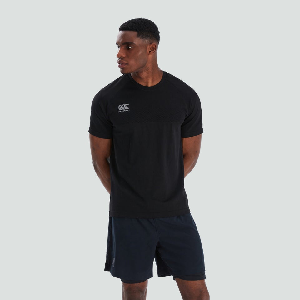 CANTERBURY SEAMLESS TEE V2 AM BLK/GRY