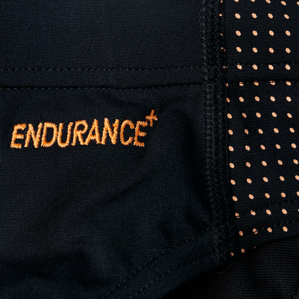 Slip de bain Homme Tech Panel 7 cm noir/orange