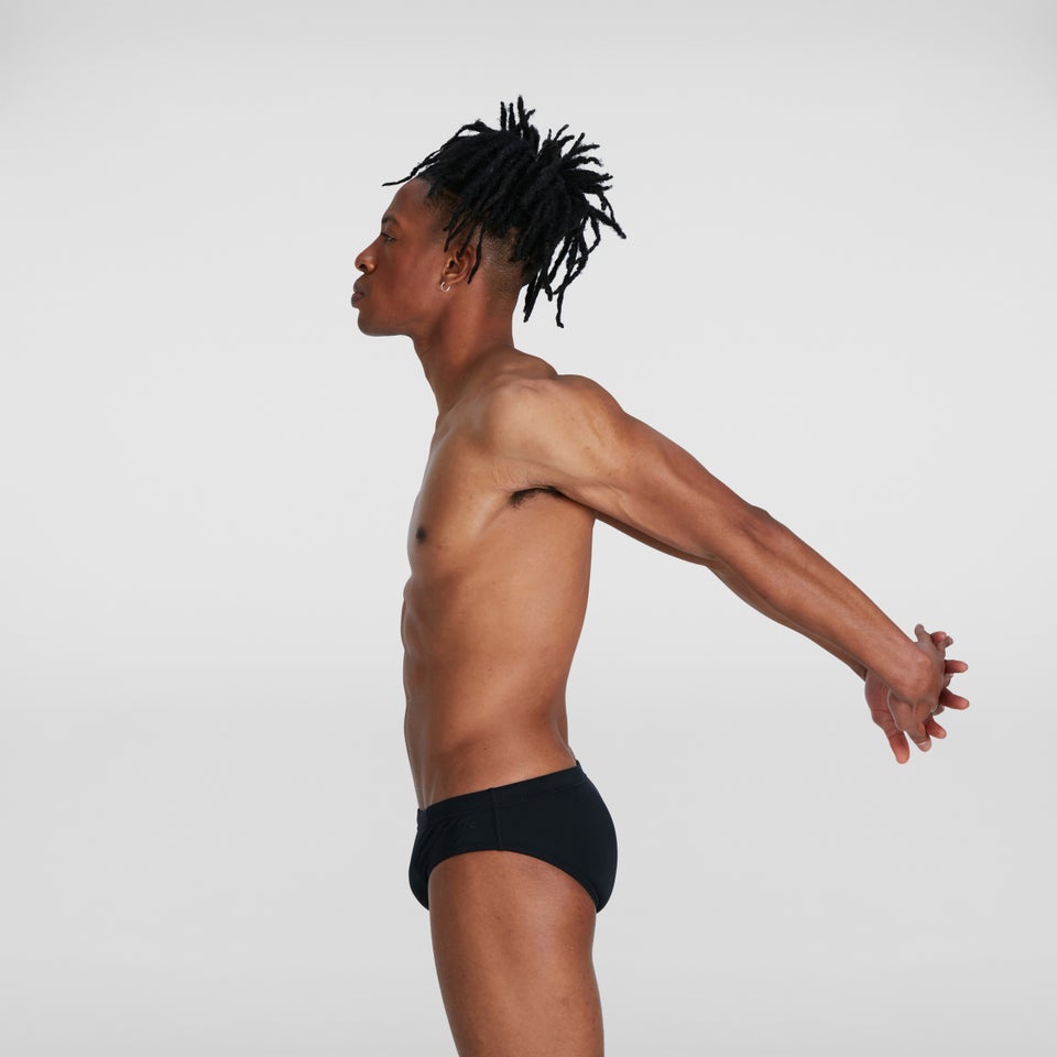 Slip de bain Homme Tech Panel 7 cm noir/orange