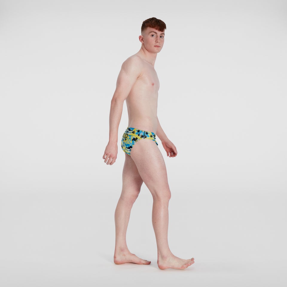Slip de bain Homme Escape 5 cm jaune/bleu