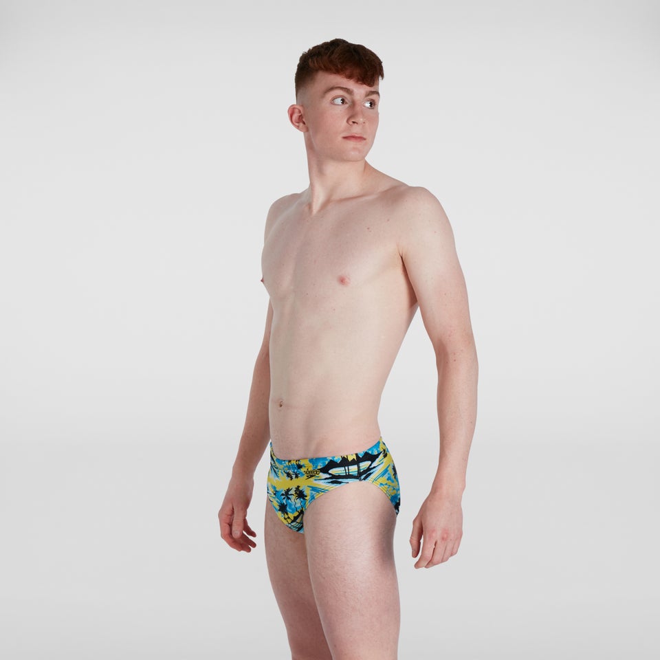 Slip de bain Homme Escape 5 cm jaune/bleu