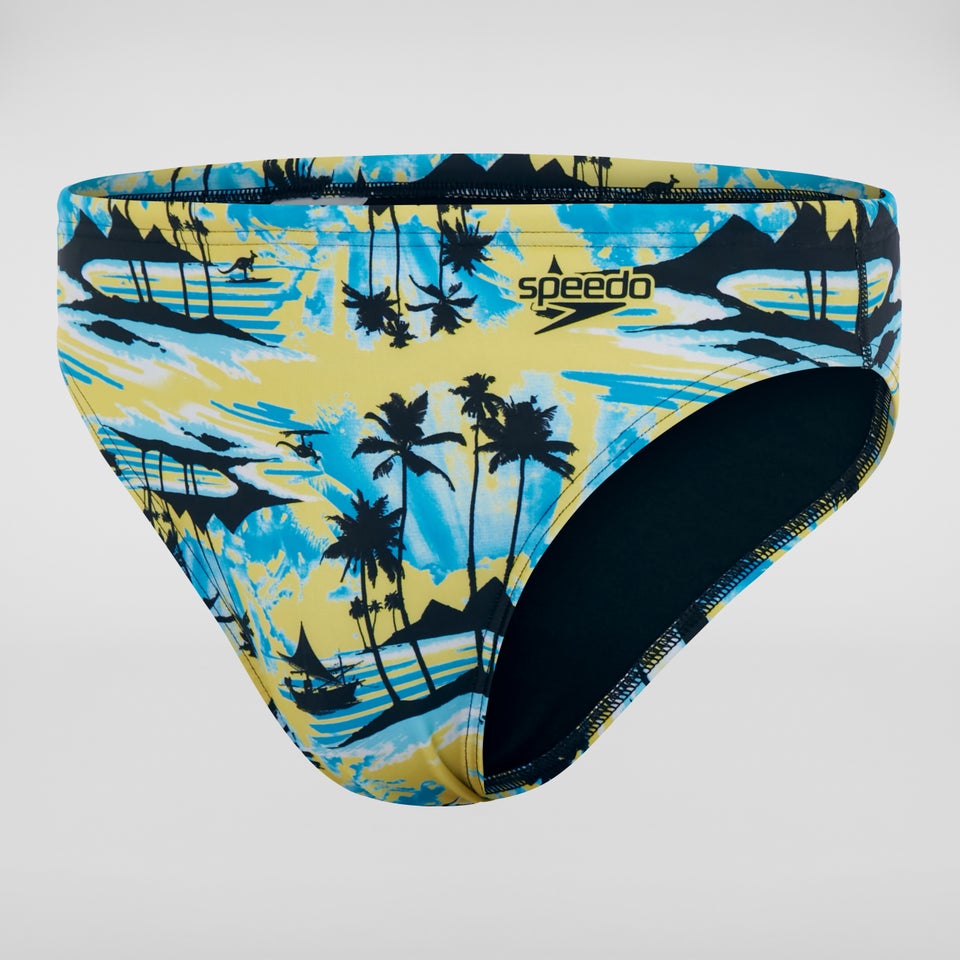 Slip de bain Homme Escape 5 cm jaune/bleu