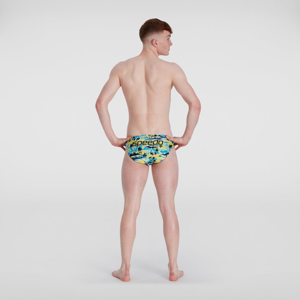 Slip de bain Homme Escape 5 cm jaune/bleu