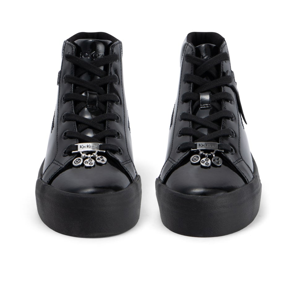 Adult Womens Tovni Hi Stack Patent leather Black