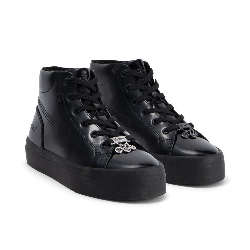 Adult Womens Tovni Hi Stack Patent leather Black