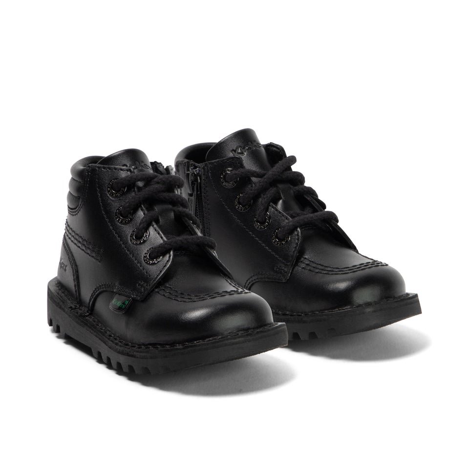 Infant Boys Kick Hi Padded Leather Black