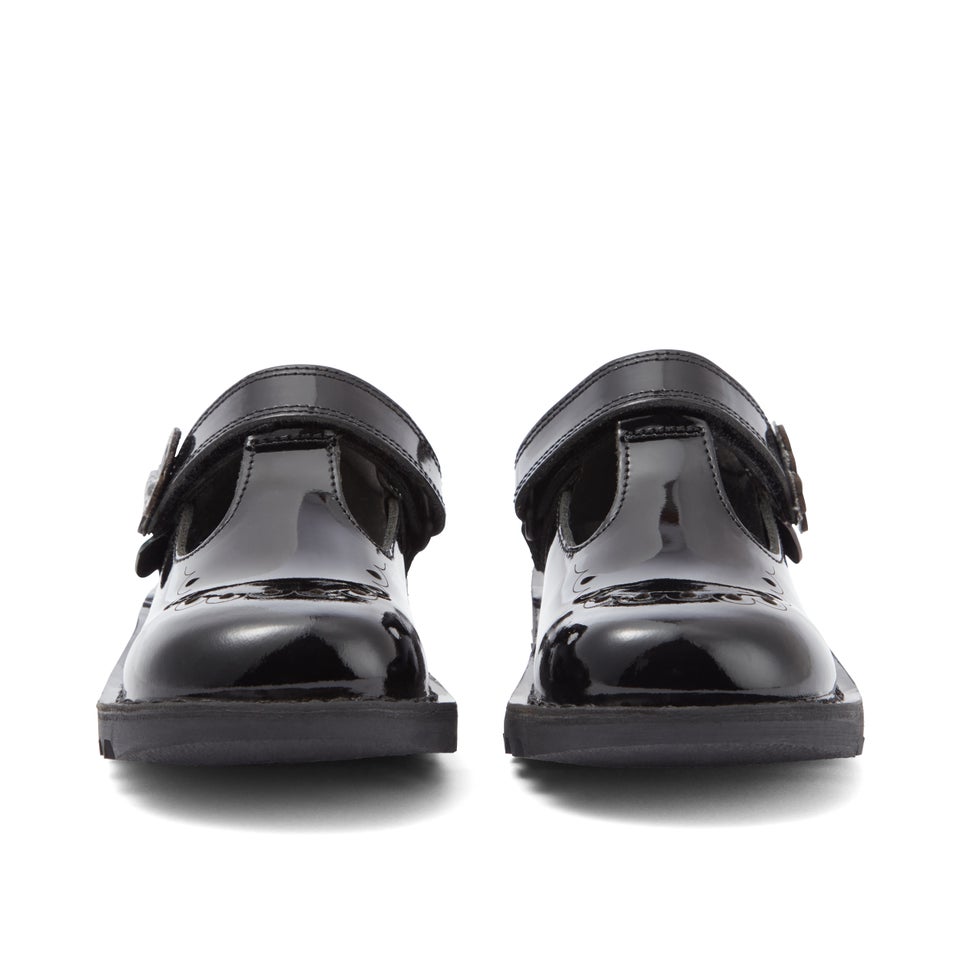Infant Girls Kick T Bar Bloom Patent Leather Black