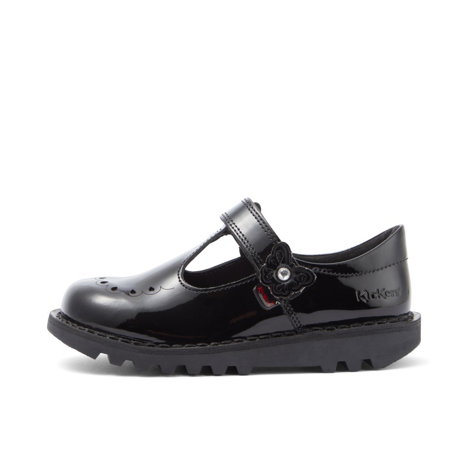 Infant Girls Kick T Bar Bloom Patent Leather Black