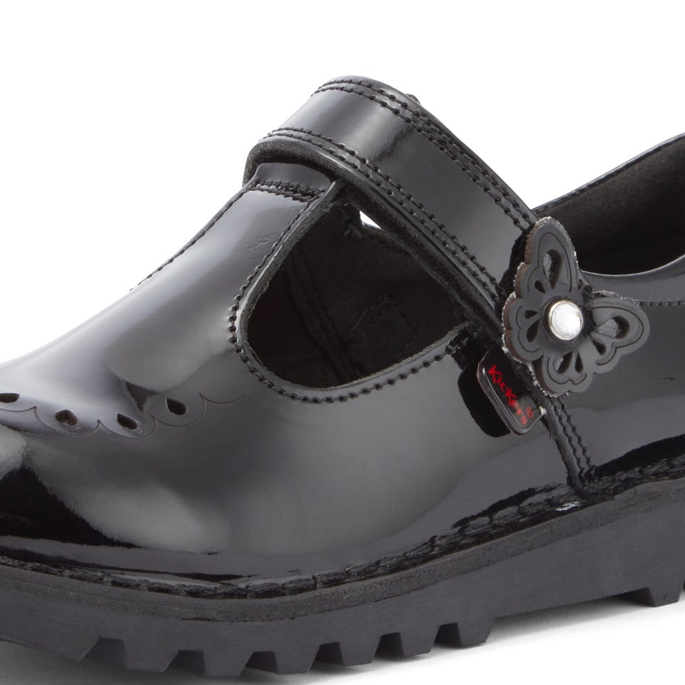 Infant Girls Kick T Bar Bloom Patent Leather Black