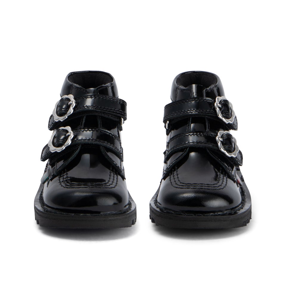 Infant Girls Kick Hi Bloom Patent Leather Black
