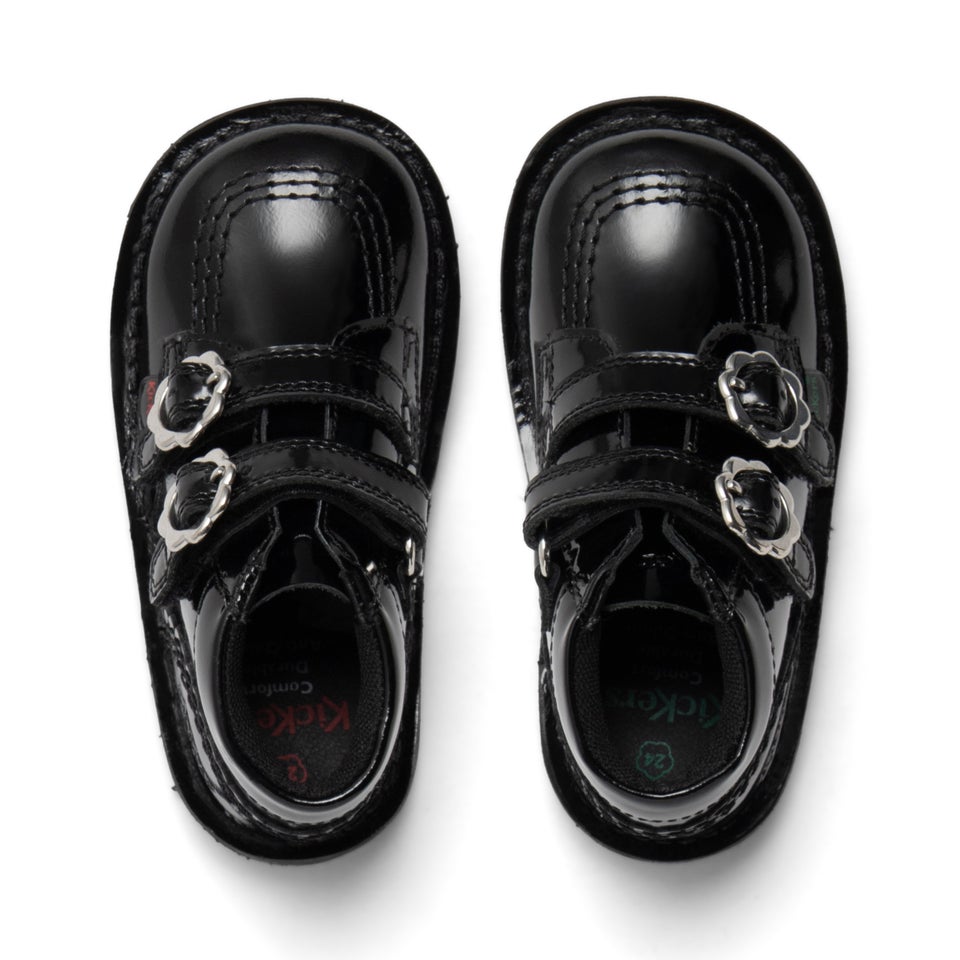 Infant Girls Kick Hi Bloom Patent Leather Black